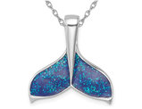 Whale Tail Charm Pendant Necklace in Sterling Silver with Chain